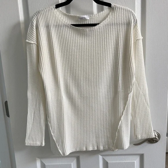 VICI - First Love Cream Waffle Knit Long Sleeve Tee - Picture 3 of 5